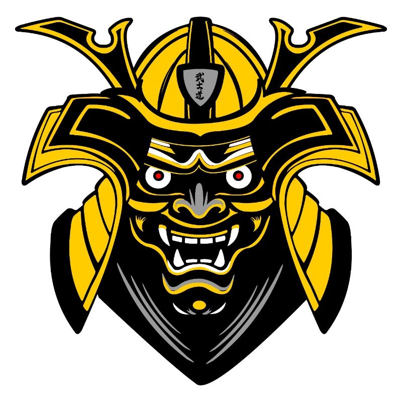 SMenpō Gold-Black Samurai Mask
