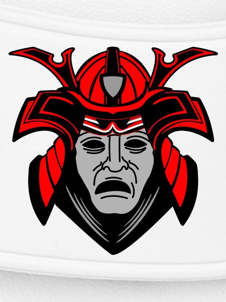 Düsteres Samurai-Gesicht mit Helm