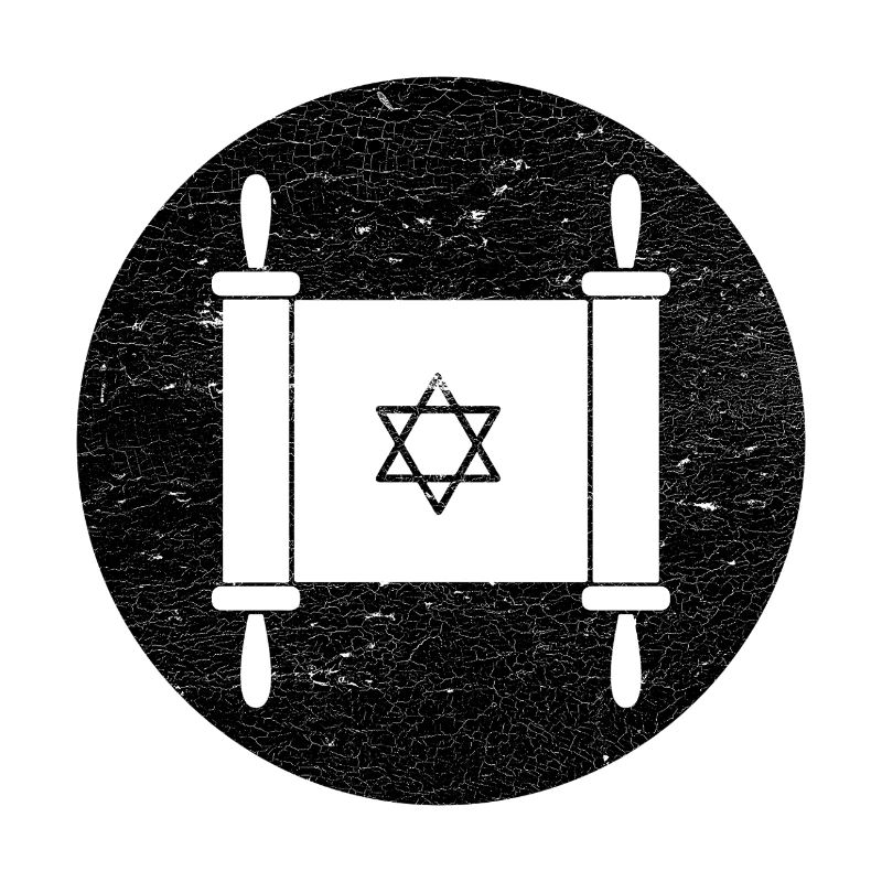 Torah scroll in a black circle