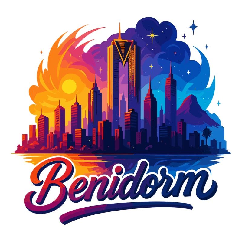 Benidorm Stadt Spanien Silhouette Geschenk