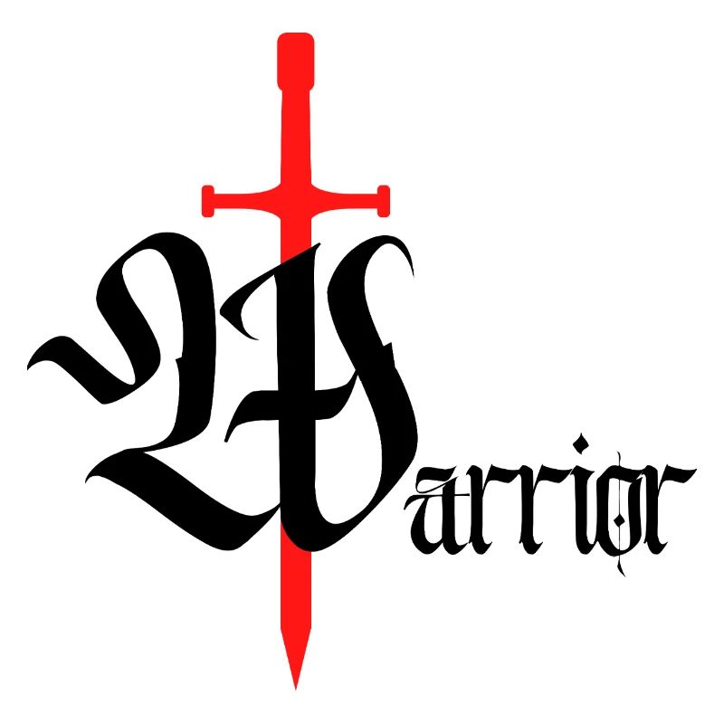 Gothic Krieger Design mit Schwert schwarzer Text