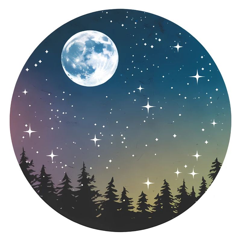 Celestial Night Forest Pattern