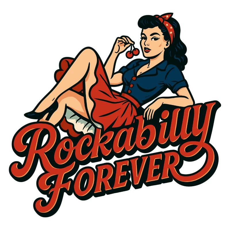 Rockabilly Forever Cherries Wife 50s Gift