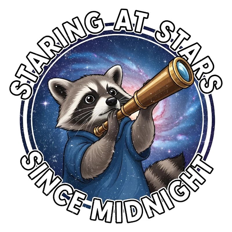 Raton laveur de l’espace avec télescope