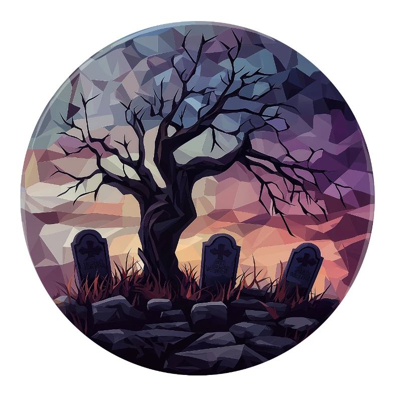 Geometric Ghost Tree at Sunset