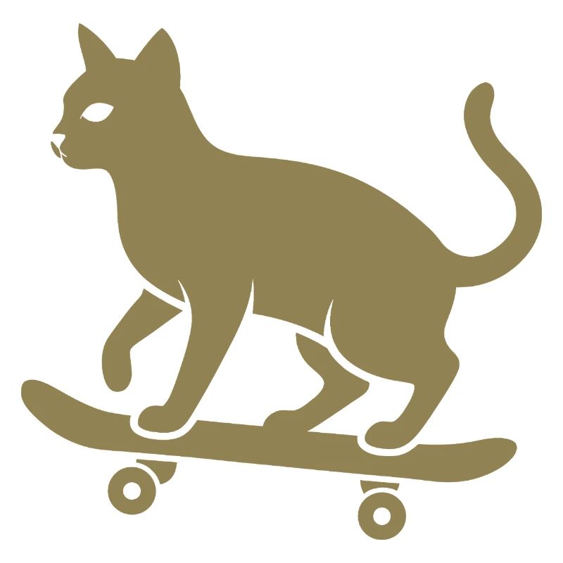 Coole Katze Skateboarder Silhouette Minimalistisch