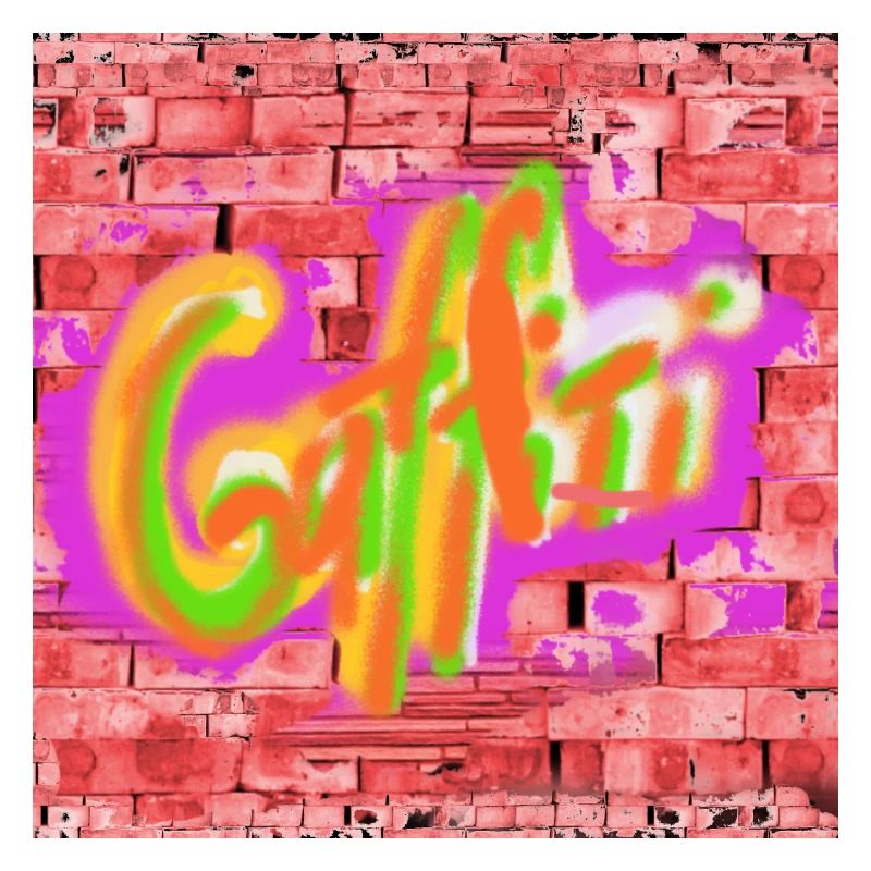 Graffitis colorés sur briques