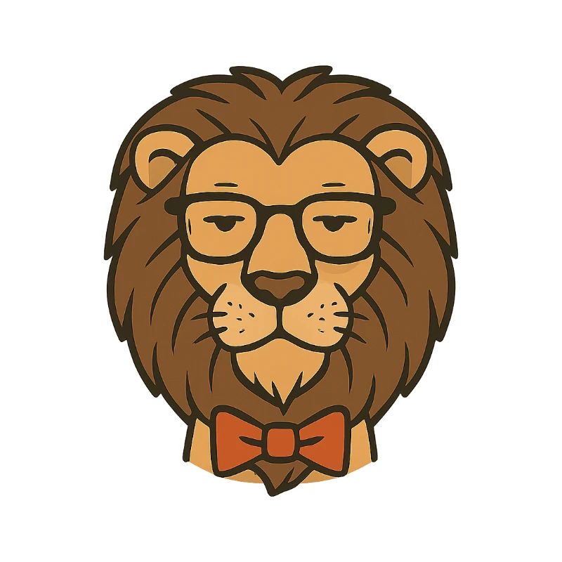 Löwe mit Brille und Fliege