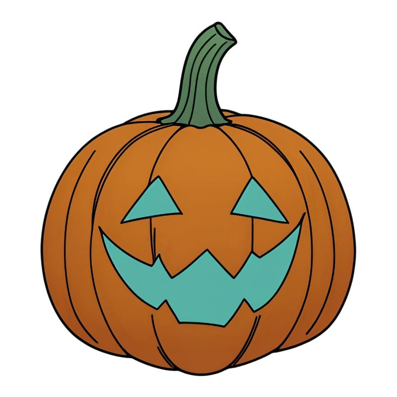 Visage de citrouille à l’aspect sarcelle