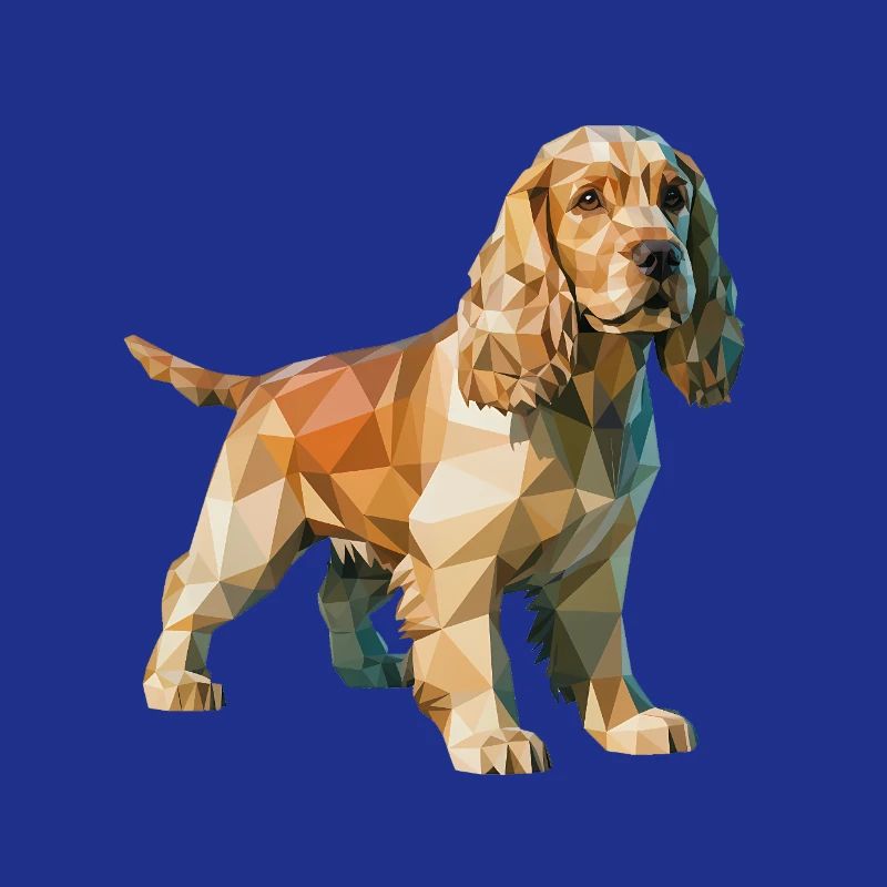 Cocker Spaniel - Cool Low Poly Logo