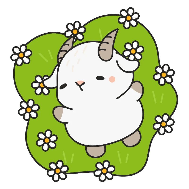 Kawaii Lamm Gänseblümchen