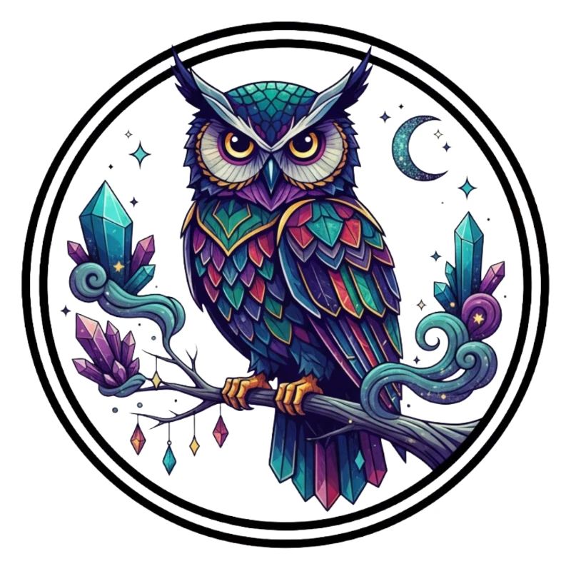 Crystal Owl Magic in Midnight Colors