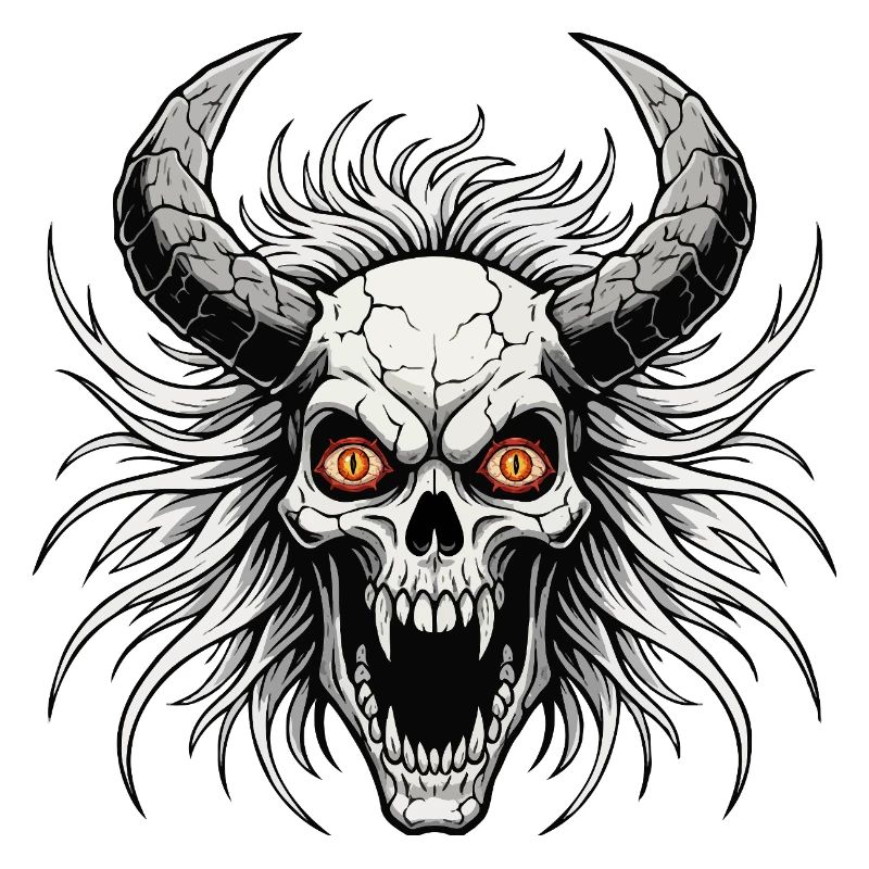 Devil skull with horns