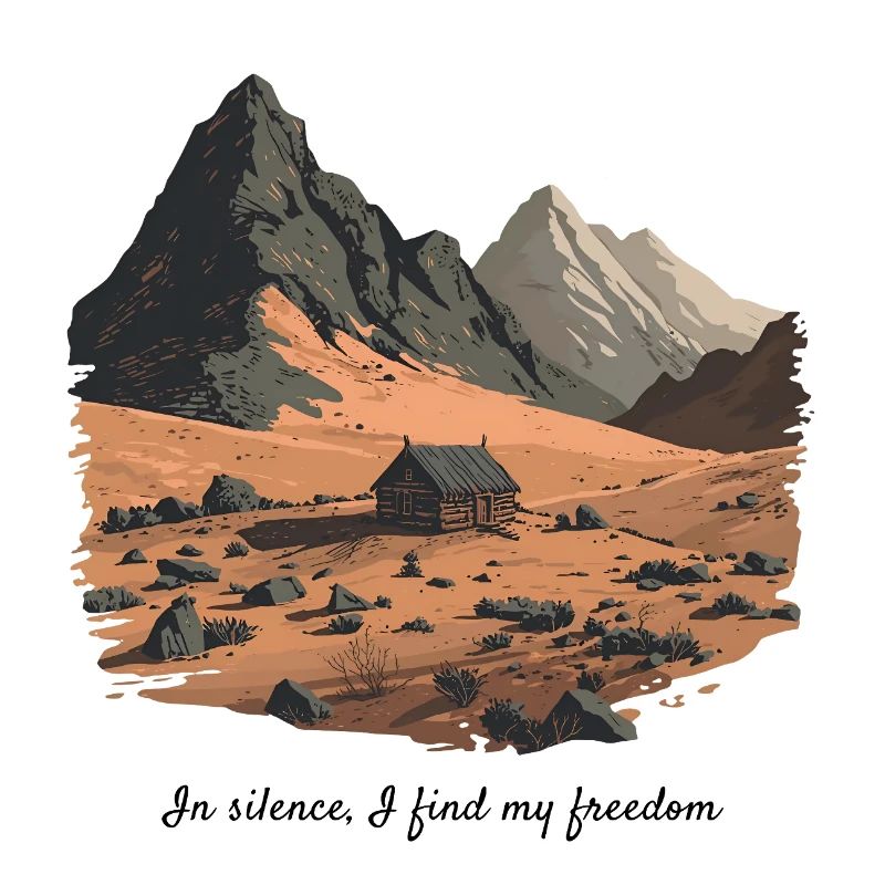 Citation de cabane de montagne - Dans le silence, la liberté
