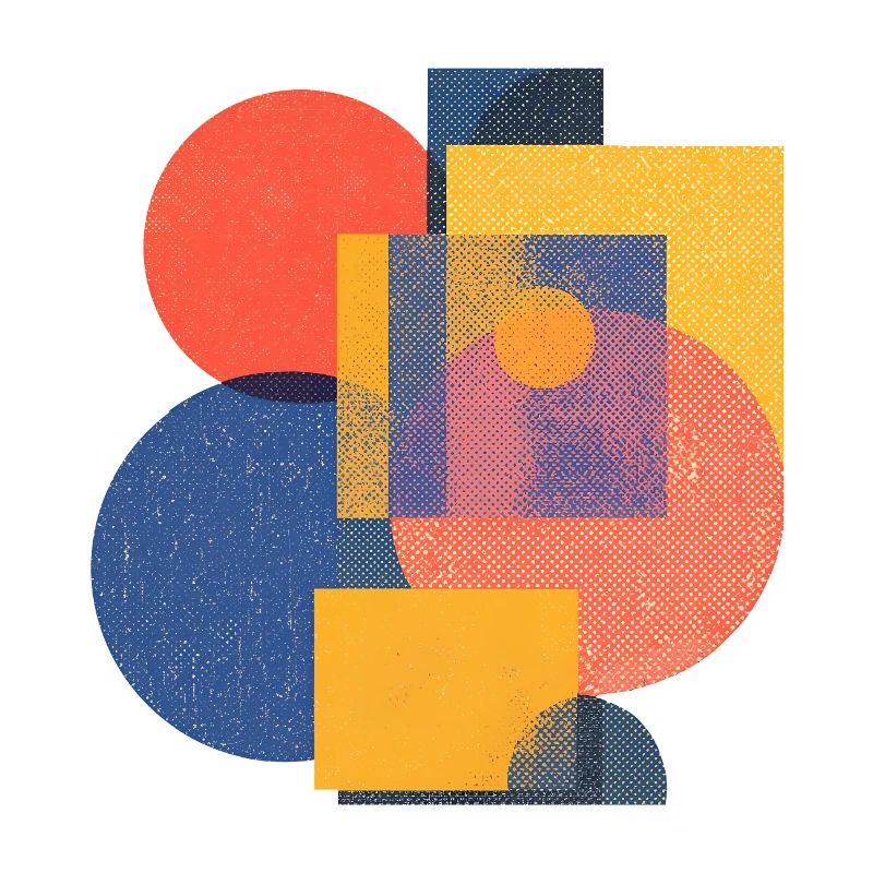 Retro Geometric Shapes — Bold Abstract Art