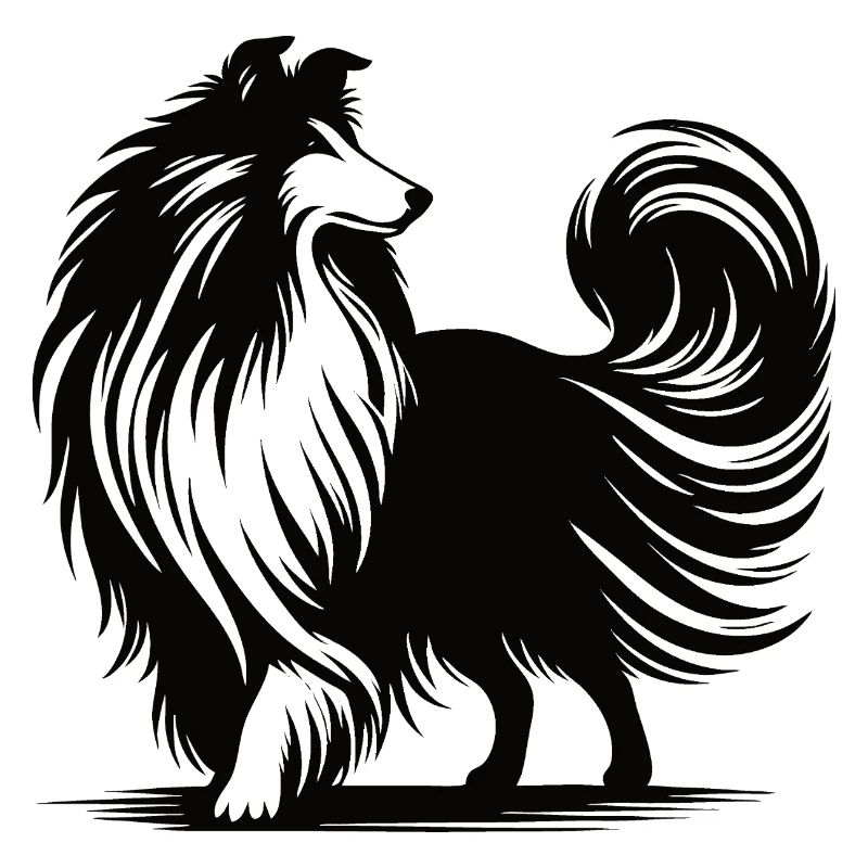 Conception de silhouette de colley cool