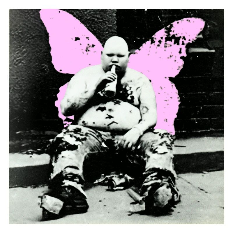 Pinker Schmetterling Mann