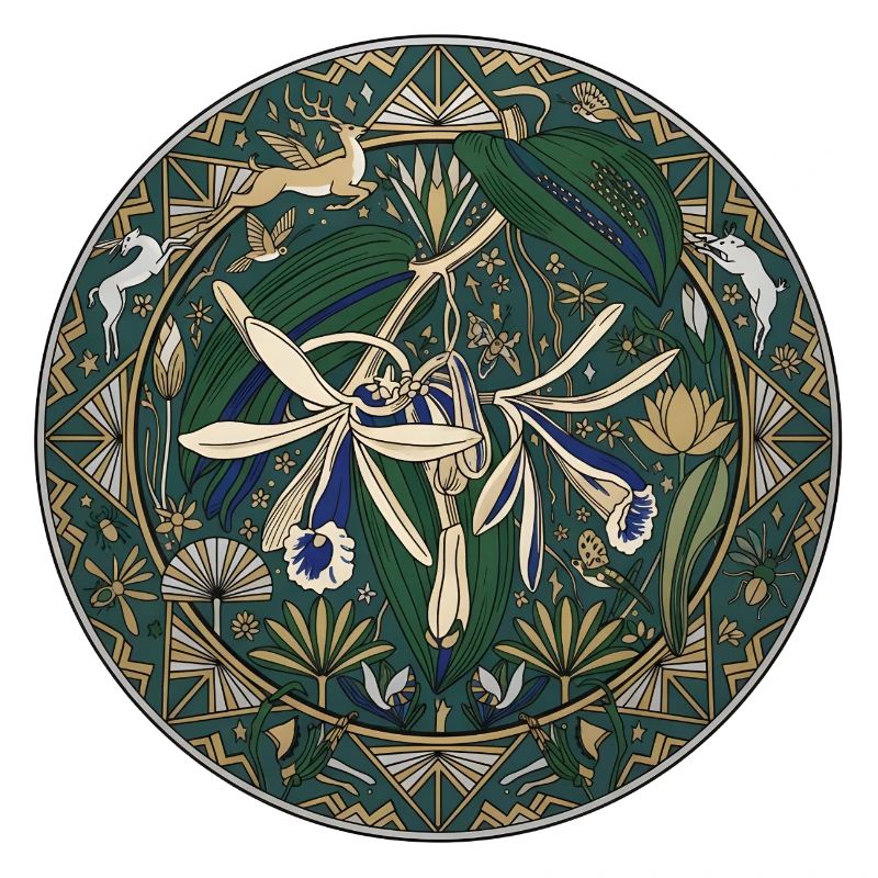 Orchidée vanille et feuillage