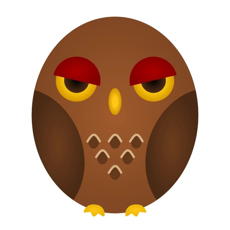 Grumpy Owl Silhouette