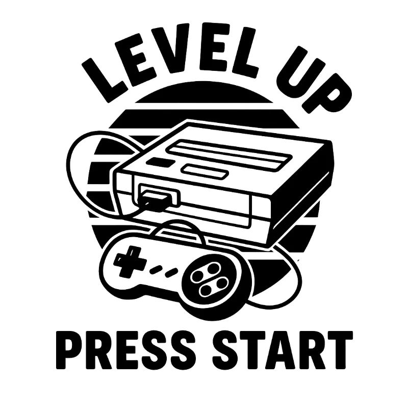 Level Up Press Start Retro