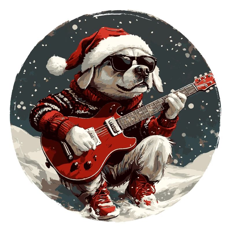 Guitare de Noël de Labrador Dog