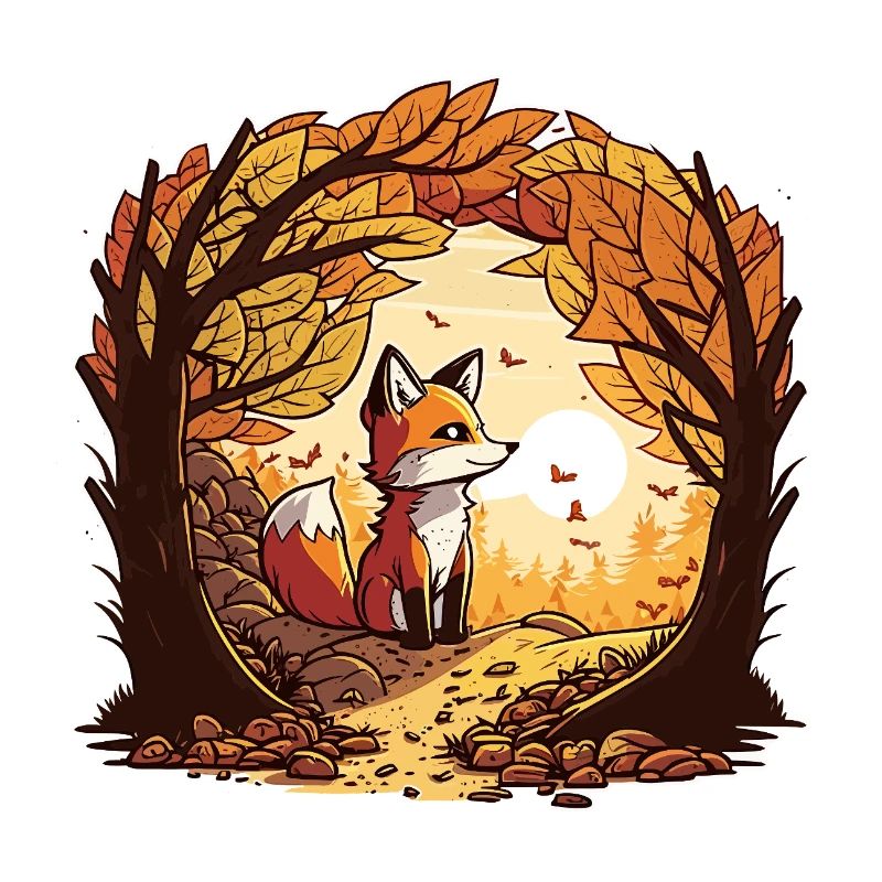 Herbstfuchs im Waldbogen