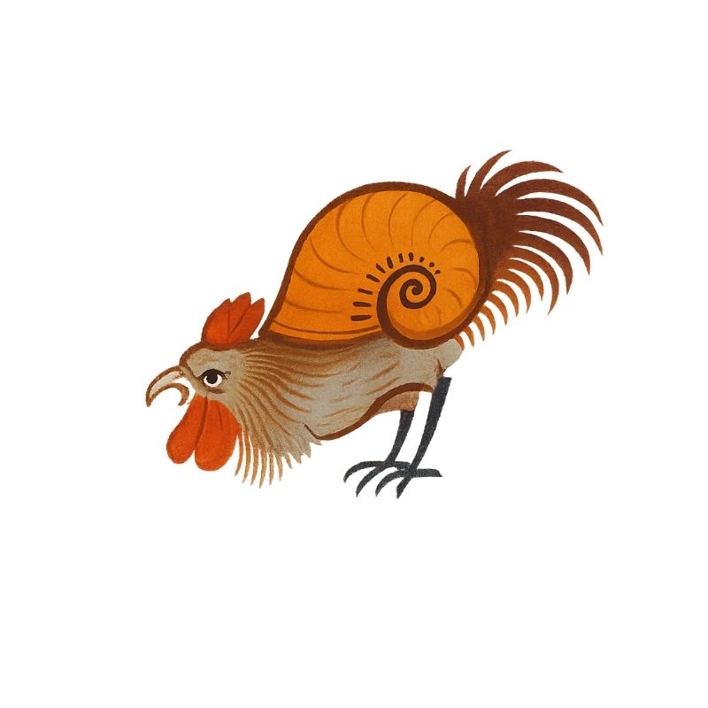 Coq médiéval – Créature stylisée
