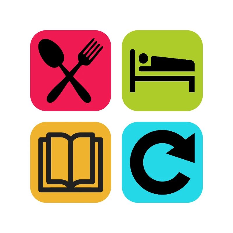 Eat Sleep Read Repeat Funny Quote Book