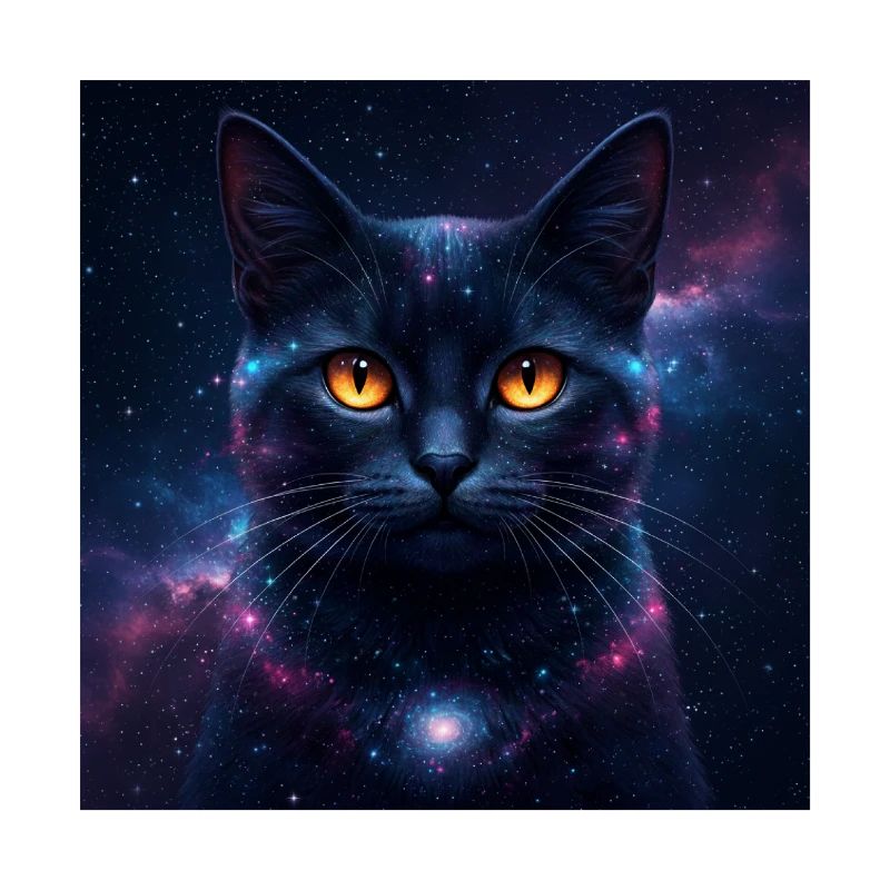 Galaxie Chat Visage de chaton Yeux de nébuleuse Œufs Art de chat de l’espace