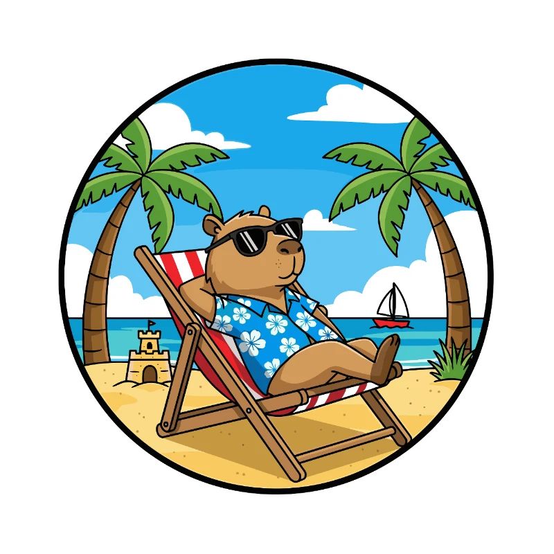 Chill Capybara Beach Vacation Summer Vibes
