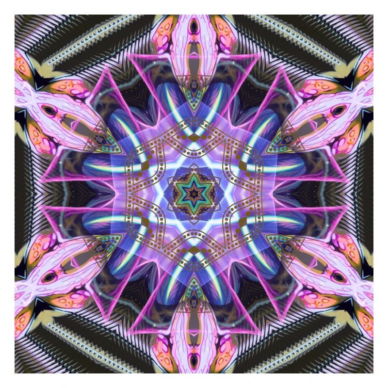 Psychedelic Neon Mandala Pattern