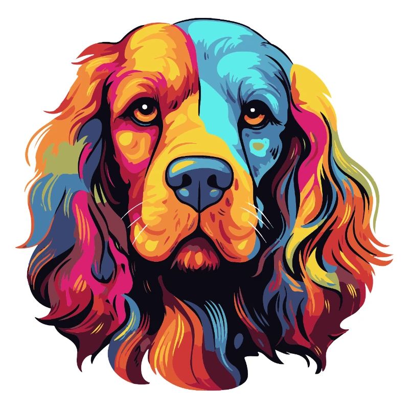 Art pop coloré pour chiens
