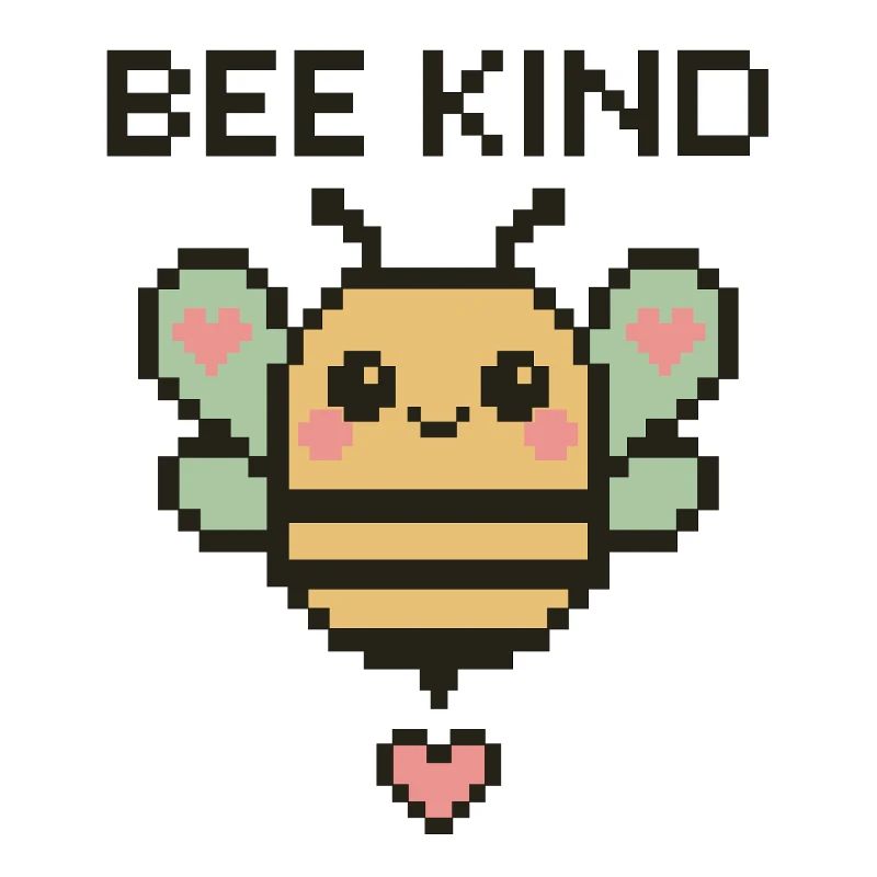 Bee Kind - Pixelbiene mit Herzchen