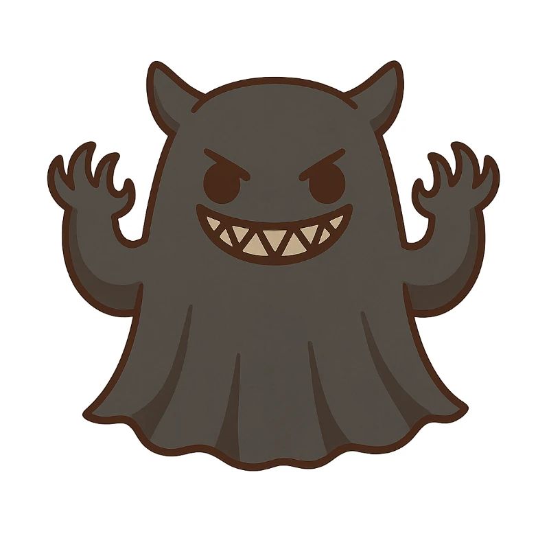 Kawaii monster with a mischievous smile