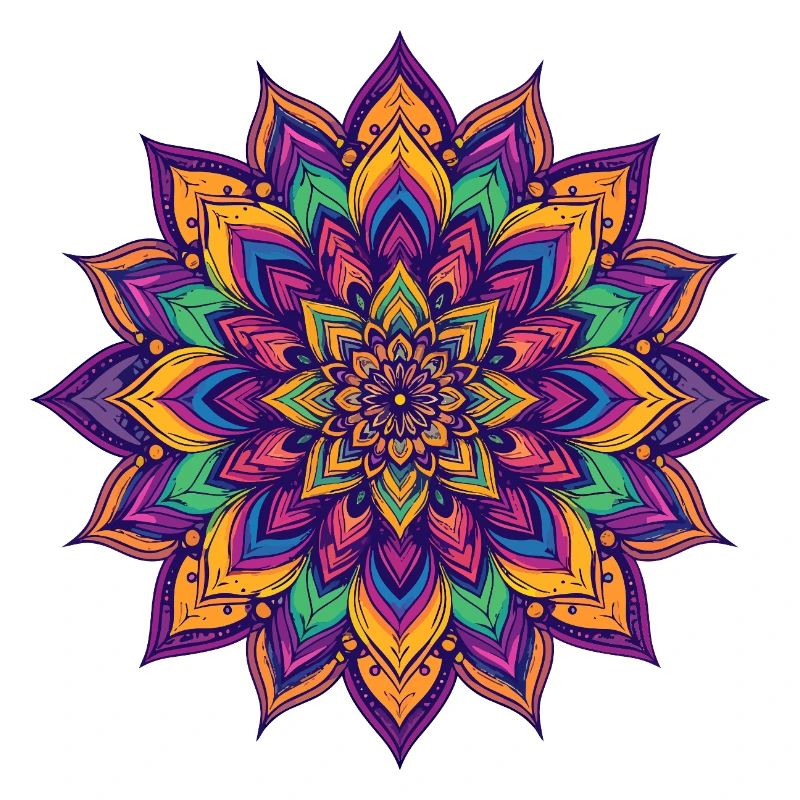 Étoile fleur Psychédélique Colorée du Mandala LSD