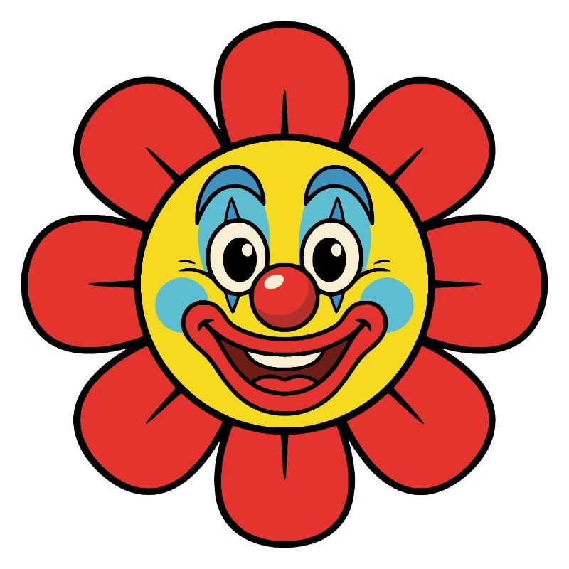 Fleur de clown de carnaval, costume de fleur éclaboussée