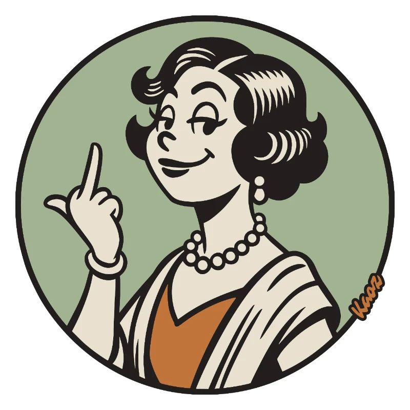 Retro Diva mit Mittelfinger