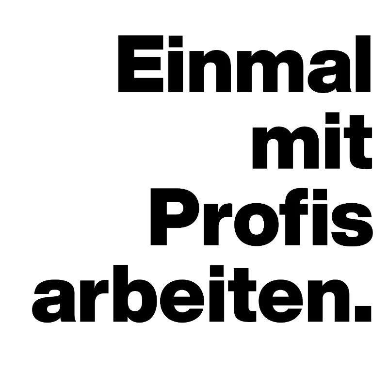 EINMAL MIT PROFIS ARBEITEN. SARKASMUS, FRECH AZUBI