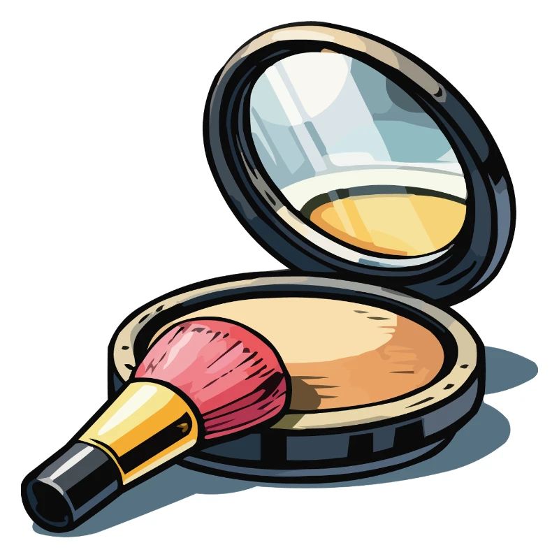 Powder brush illustration makeup