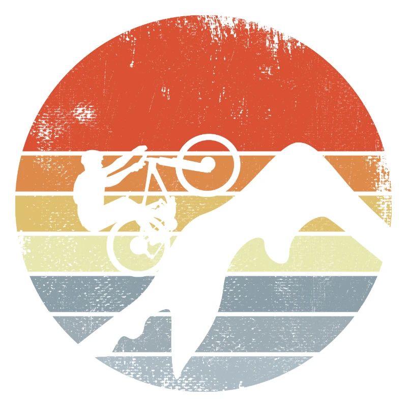 Vintage Mountain Biker Drawing
