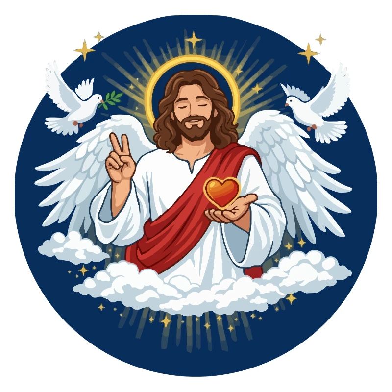 Amour céleste : Jésus avec le cœur
