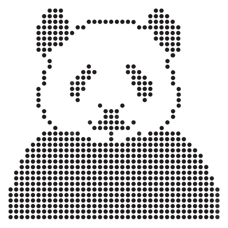 geometric panda dots portrait