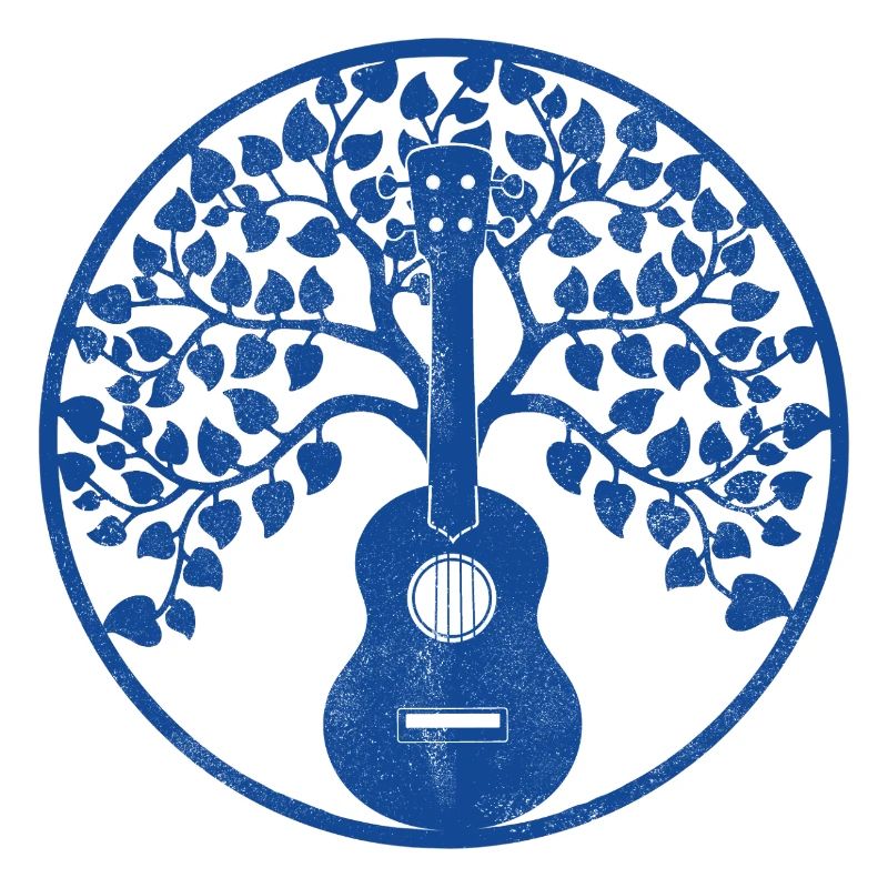 Ukulele tree mandala blue