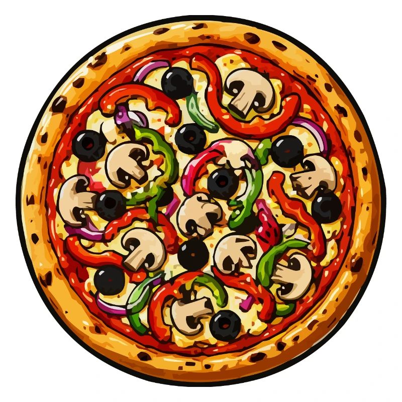 Pizza Pop Art : garnitures colorées