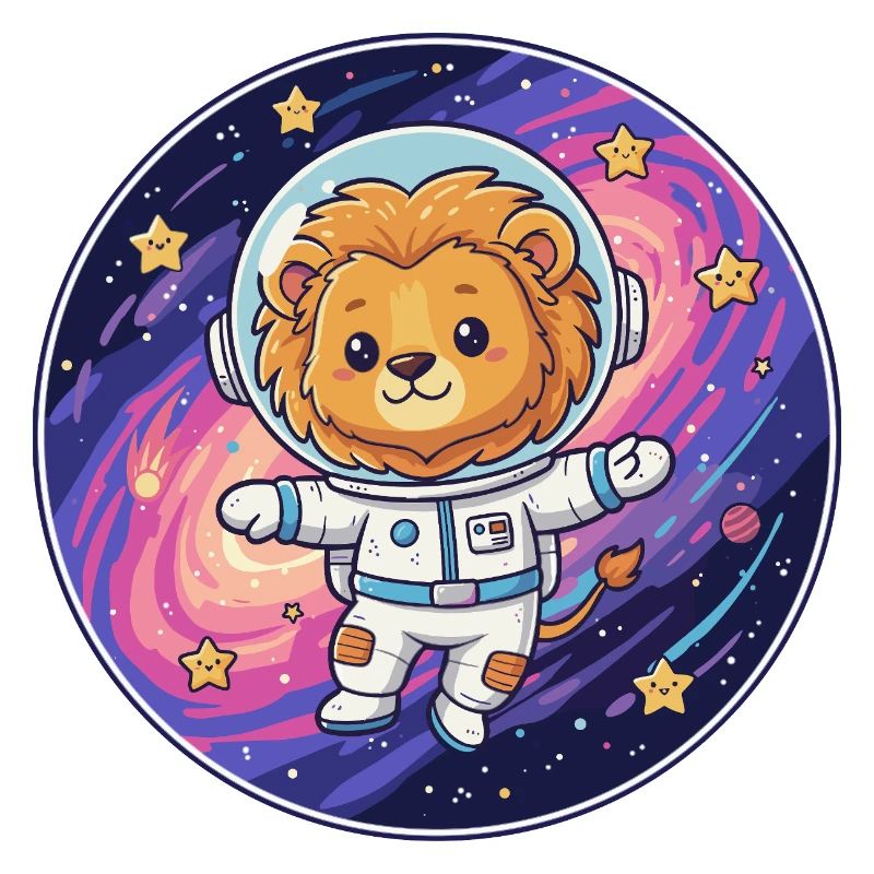 Astronaute Lion dans l’espace
