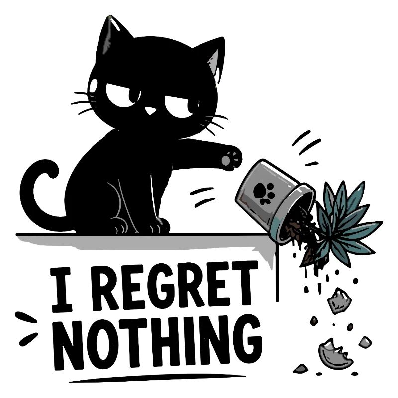 I Regret Nothing Funny Black Cat Crashes