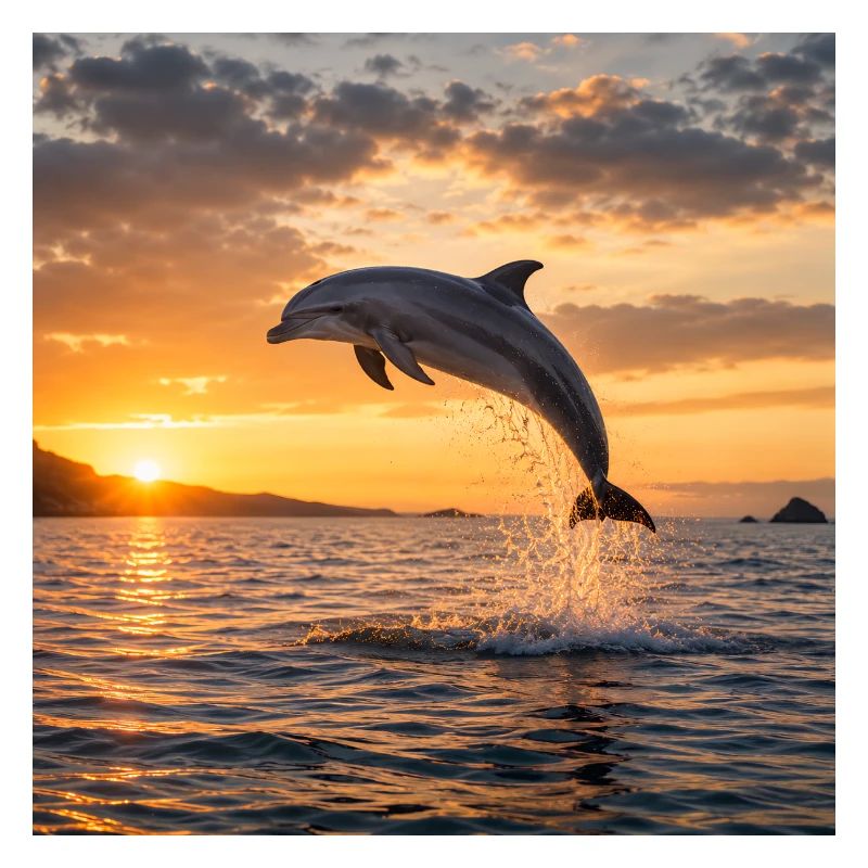 Dolphin at sunset