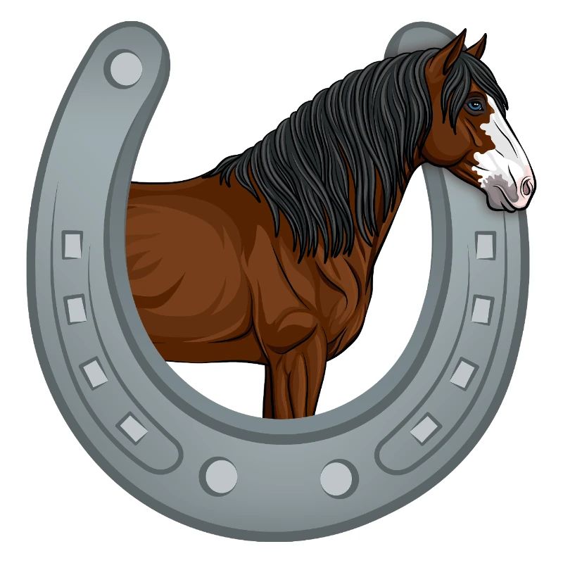 La tête du cheval d'Abaco dans un fer à cheval