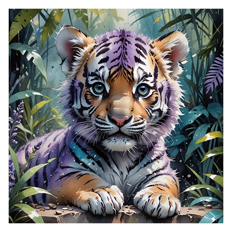 Petit tigre coloré dans la jungle