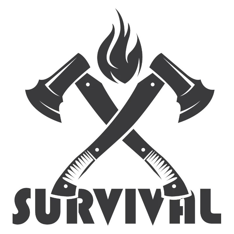 survival icon axe fire lumberjack logo icon